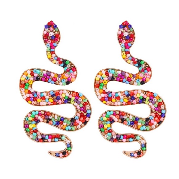 Three-dimensional Snake Shaped Fashion Earrings - Picture 1 of 6